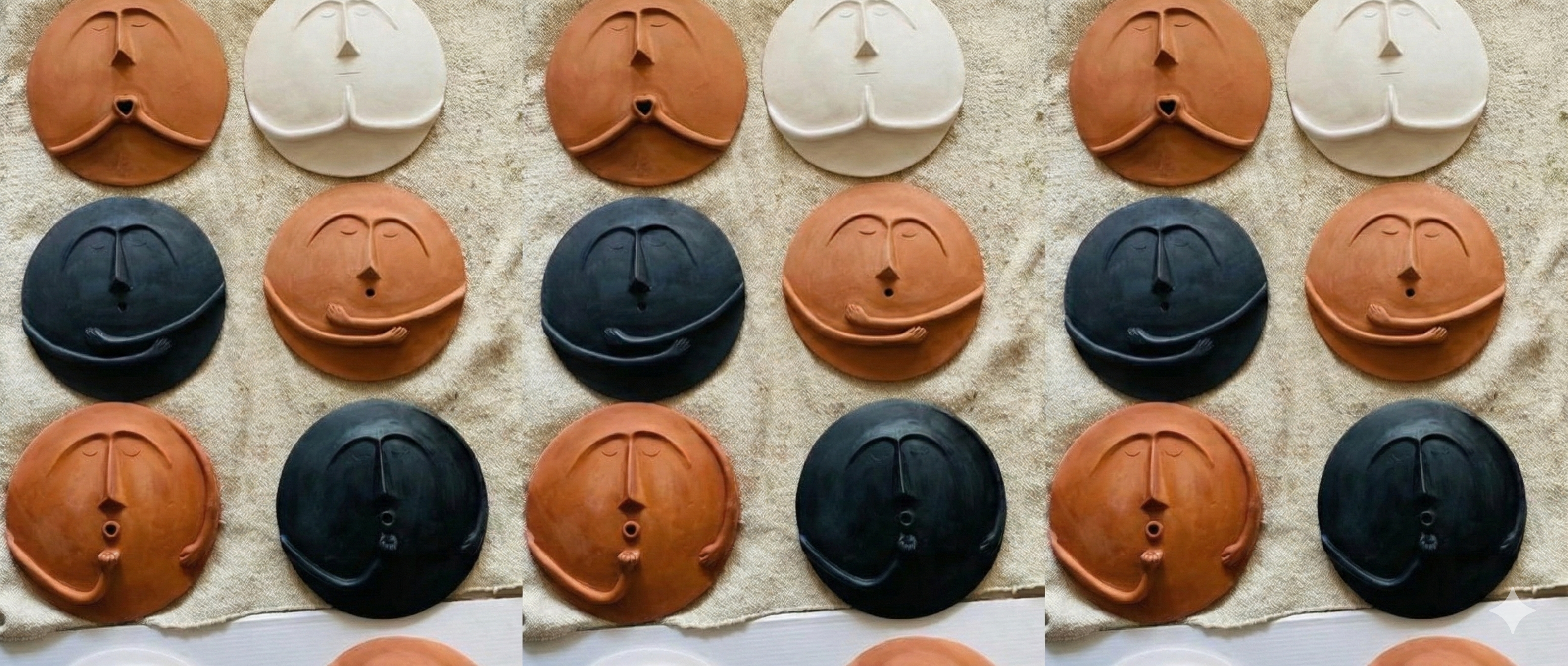 Handmade ceramic wall pieces