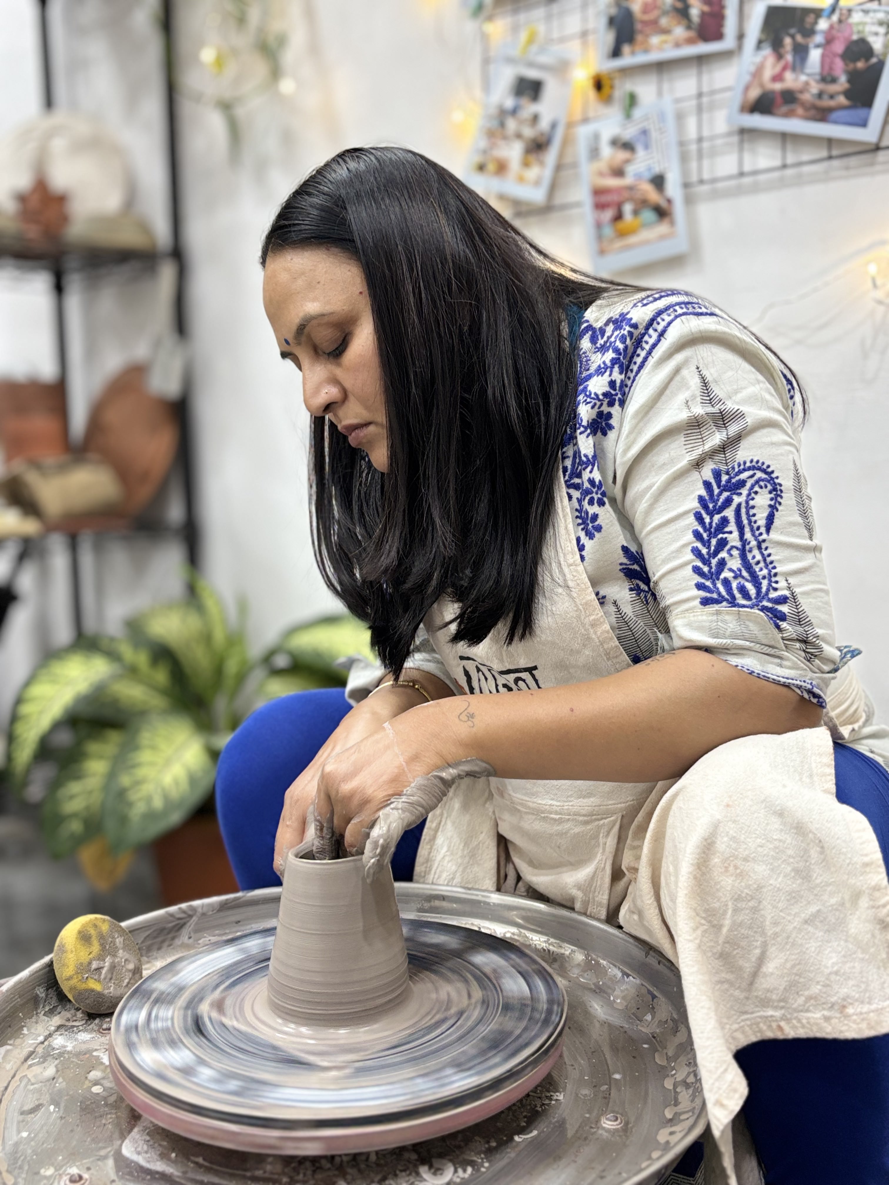 Founder working with clay