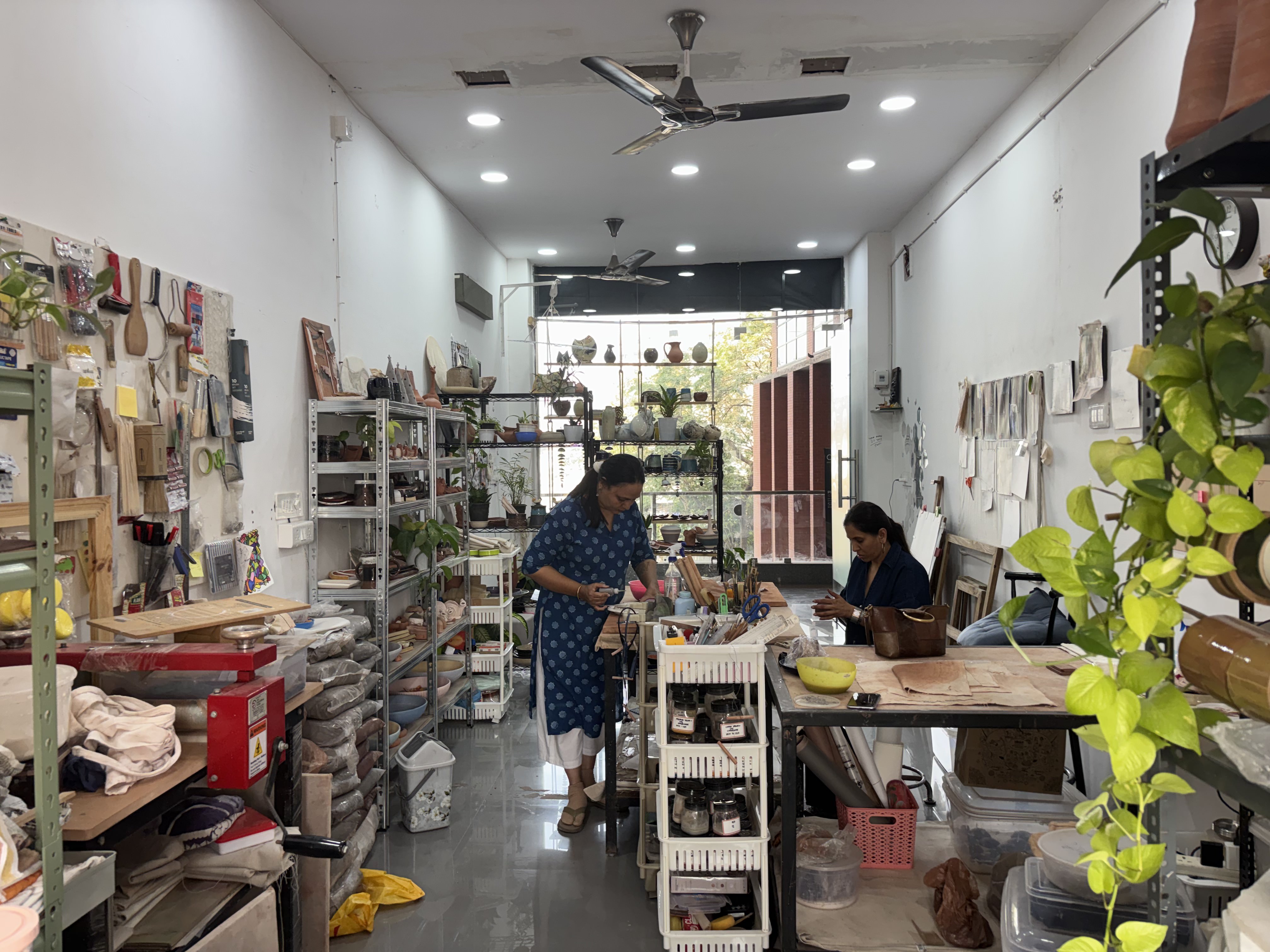 Inside the pottery studio